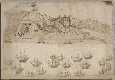 View of the Fort and the Roadstead of Elmina by Hans Propheet